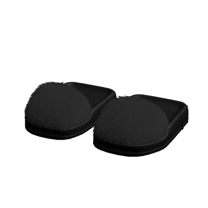 Fluffy Fur Slippers Black thumbnail