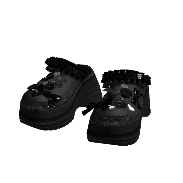 Black Bow High Platform Clogs