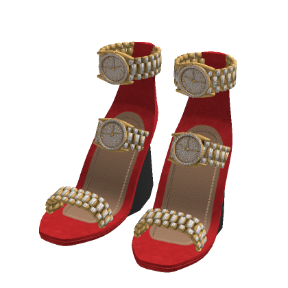 Diamond watches strap heels Red