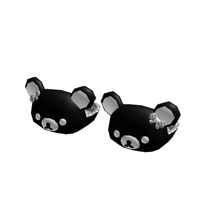 Kawaii Bear Cute Black Slippers thumbnail