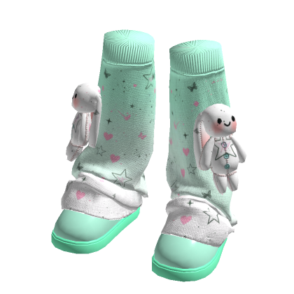 Kawaii Bunny Sock Shoes Green[MAX]