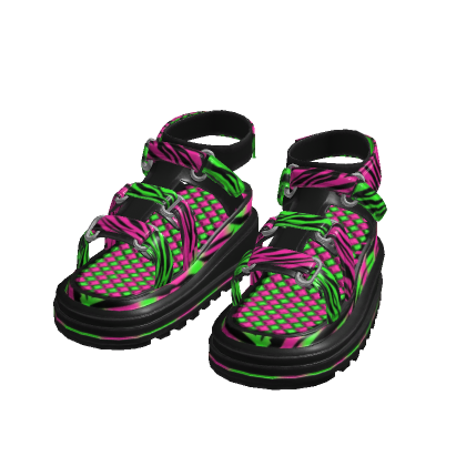 Pink and Green Scene Essential Classic Sandals thumbnail