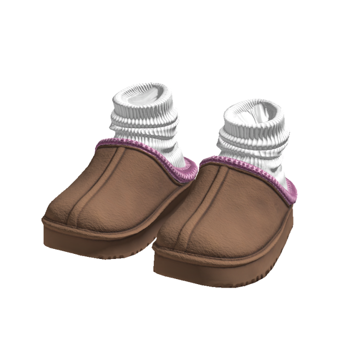 Trendy Cosy Fall Brown Slippers with Socks