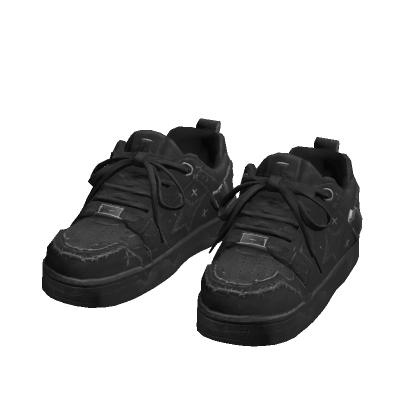 Black Y2K Washed Star Sneakers