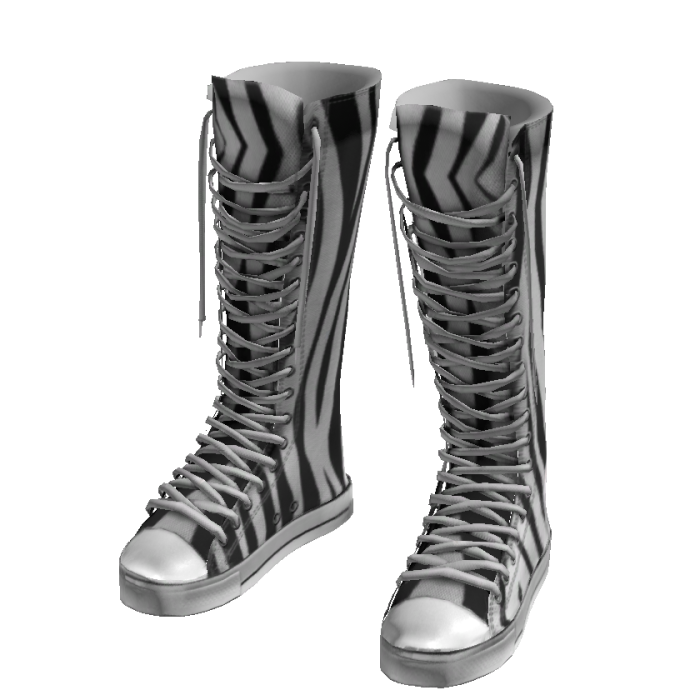 Zebra Vintage Punk Knee-High Canvas Sneakers