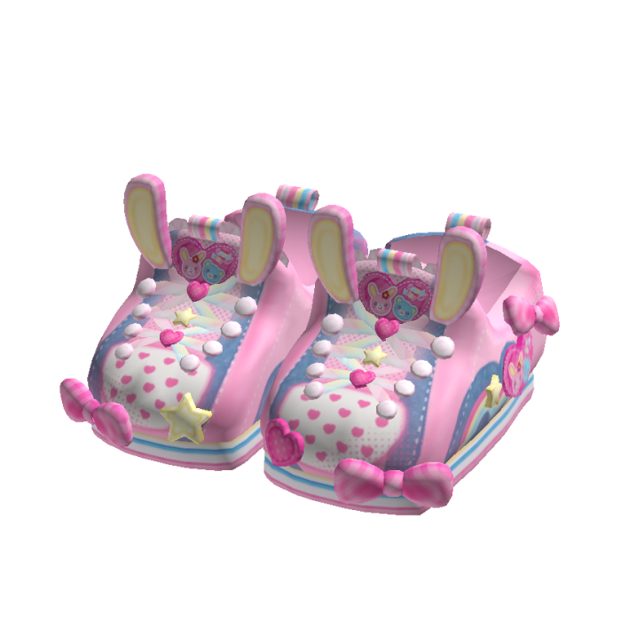 Cute Kawaii Pink Bunny Mezzo Piano Denim Sneakers