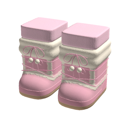 pink cute fluffy winter snow boots