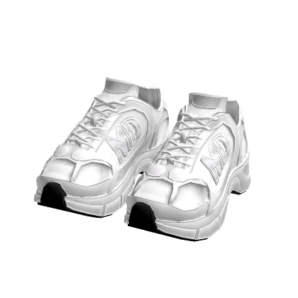White Trendy Runner Sneakers