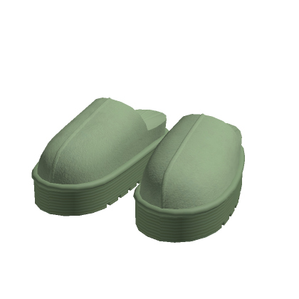 Green Cozy Platform Slippers