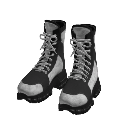 Black and White Sport Boots Shoes thumbnail