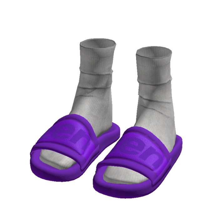 Purple Zen Streetwear Slides w/ White Socks
