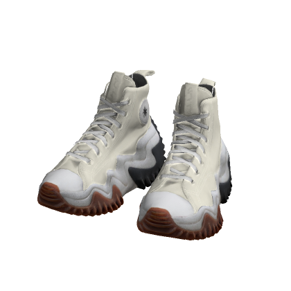 Chunky Canvas Wave Platform High-Tops - Cream