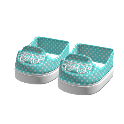 adorable teal polka-dot sneakers