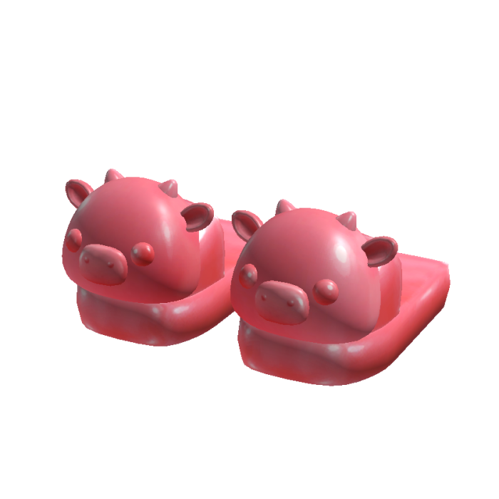Red Gummy Cow Slippers
