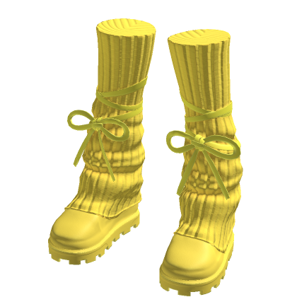 Yellow Ribbon Shoes and Leg Warmers