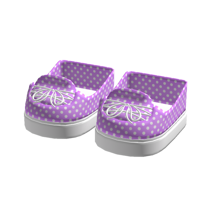 adorable purple polka-dot sneakers