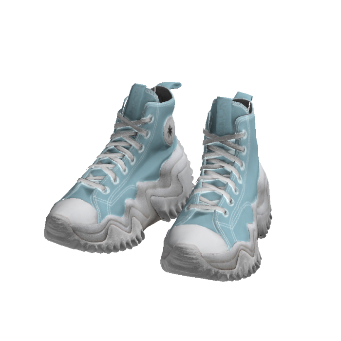 Chunky Canvas Wave Platform High-Tops - Baby Blue