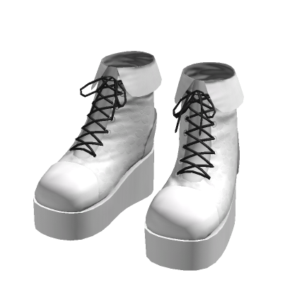 Goth Flower Boots White thumbnail