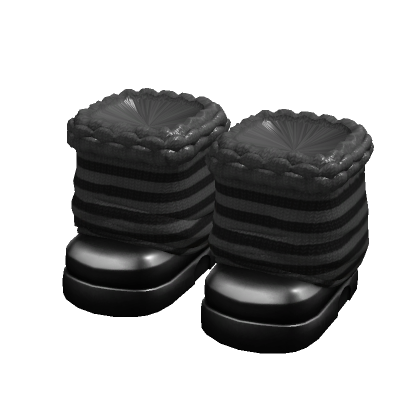 Fluffy Cozy Sock Platforms - Striped thumbnail