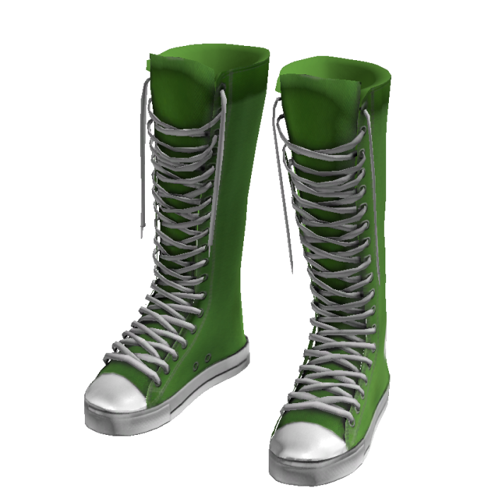 Green Vintage Punk Knee-High Canvas Sneakers