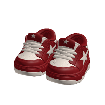Red Y2K Chunky Star Sneakers 3.0