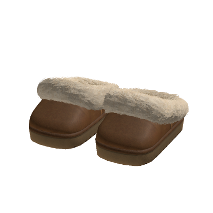 3.0 Platform Slippers Brown Shoes Fluffy Boots Y2K