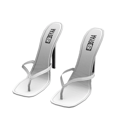 ☆ white thong sandals heels (syaa) thumbnail