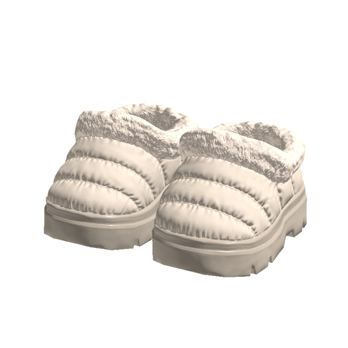 White Puffer Fur Clogs 1.0