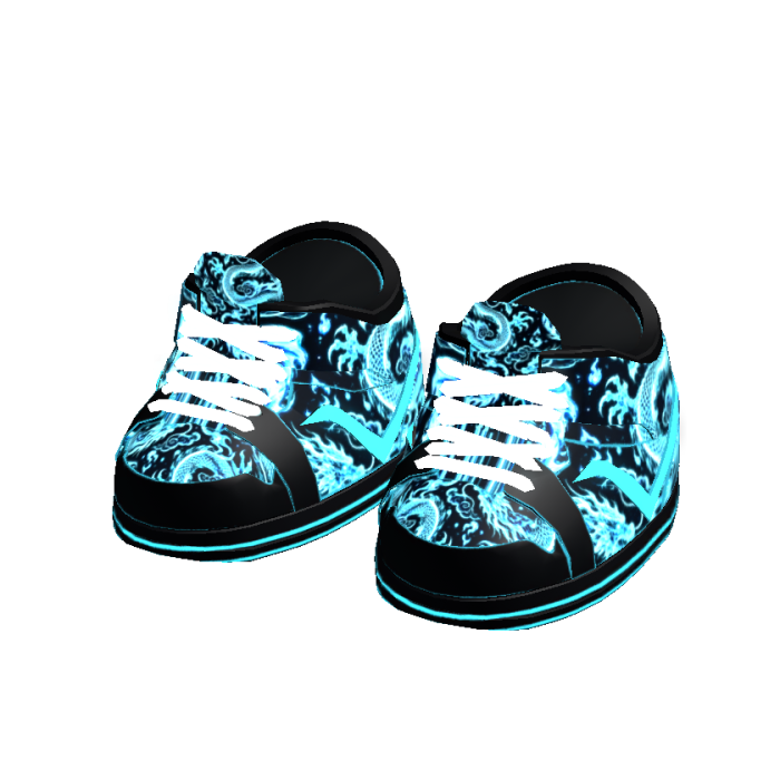Glow Blue Emissive Dragon Boy Rig Shoes