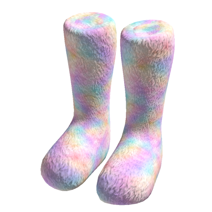 Rainbow Fur Boots