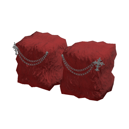 Y2K Fur Boots with Silver Chain (Red) thumbnail
