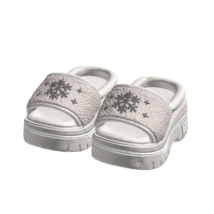 White Fur Snowflake Slides 3.0