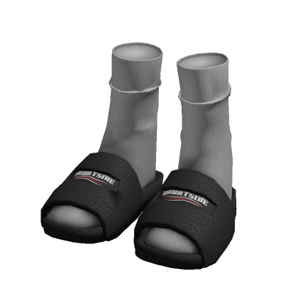 courtside - furry slides [black]