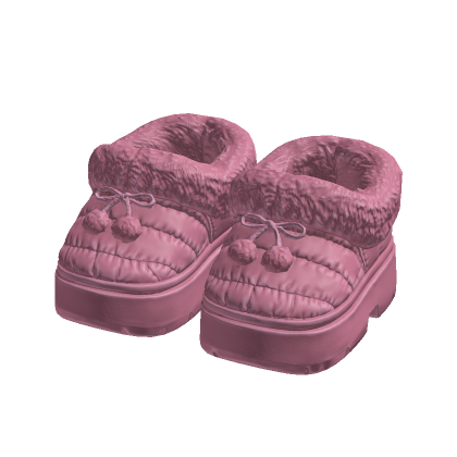 Pink Cozy Fur Platform Slippers 1.0