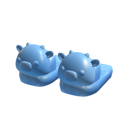 Blue Gummy Cow Slippers