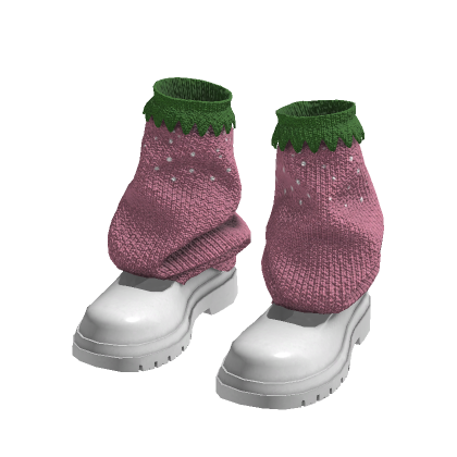 Chunky Strawberry Y2K Knit Leg Warmers Pink