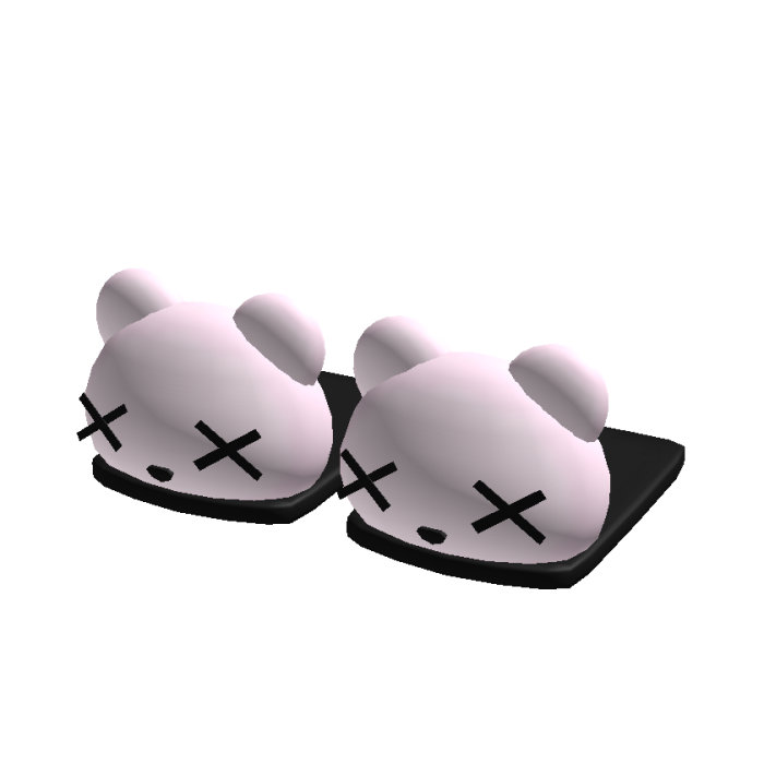 Cutesy Emo Bear Slippers in Pink & Black 1.0