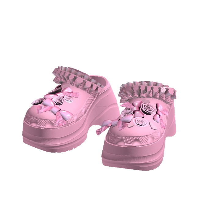 Pink Bow High Platform Clogs