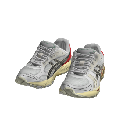 Red Cream Streetwear Gel Runner Sneakers