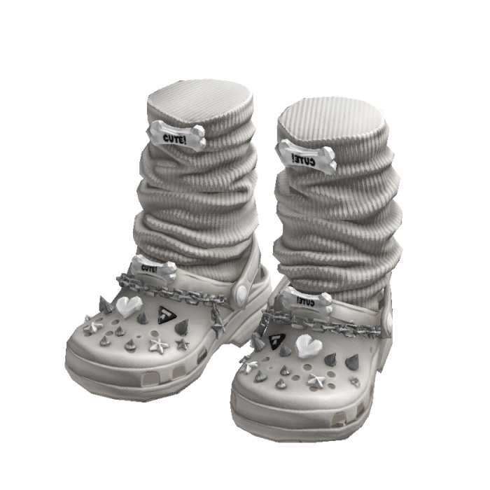 Emo White Crocs w/ Socks