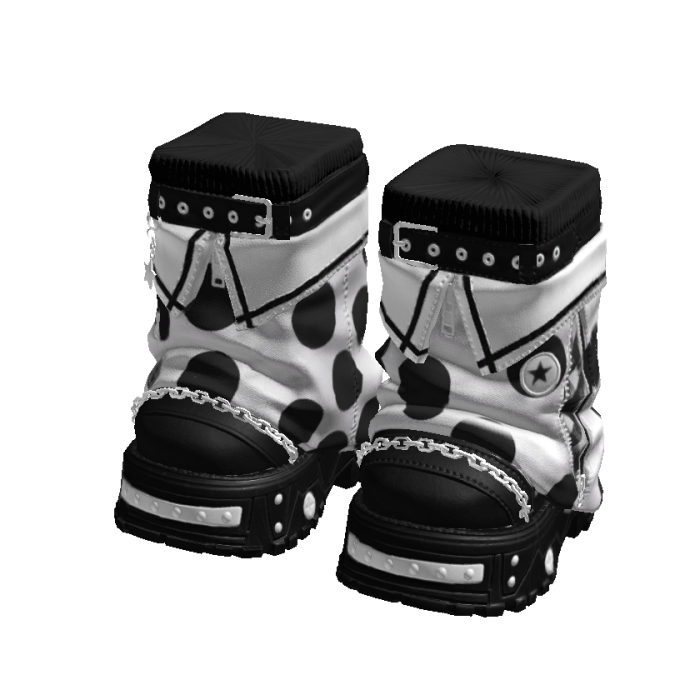 Y2K Stylish Arctic Boots Black and White