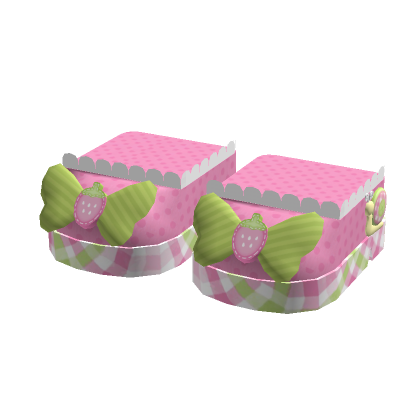 Pink green igari cute strawberry floral cottage thumbnail