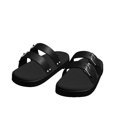 Full Black Buckle Strap Summer Sandals thumbnail