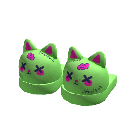 Halloween Zombie Cat Slippers thumbnail