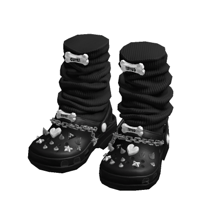 Emo Black Crocs w/ Socks