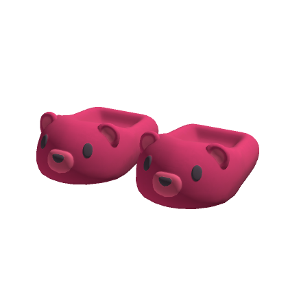 Bear Slippers Hot Pink thumbnail