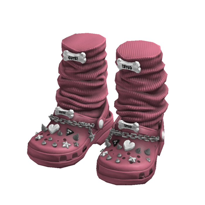 Emo Pink Crocs w/ Socks