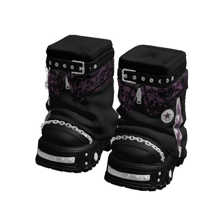 Y2K Stylish Arctic Boots Black And Purple