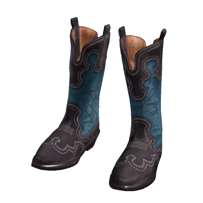 Vintage Black Blue Western Cowboy Boots