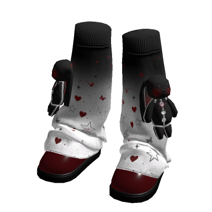 Kawaii Bunny Sock Shoes Black[MAX]